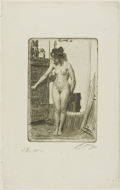 Frente a la estufa de Anders Leonard Zorn