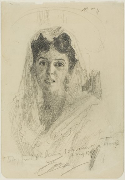 Cabeza de una mujer (de frente) de Anders Leonard Zorn