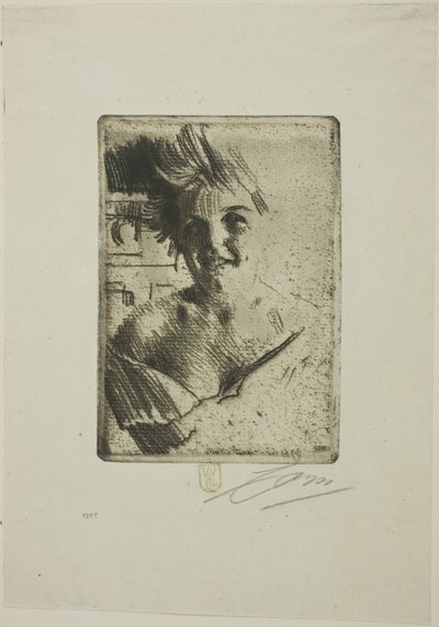 Modelo riendo I de Anders Leonard Zorn