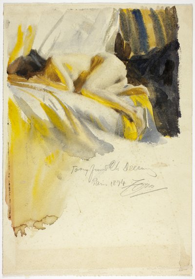Desnudo tumbado en la cama de Anders Leonard Zorn