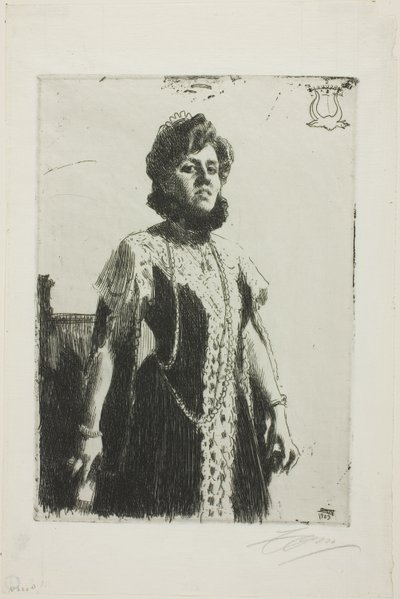 Oxenstierna (Sra. Aurore Klintberg, de soltera Oxenstierna, longitud completa) de Anders Leonard Zorn