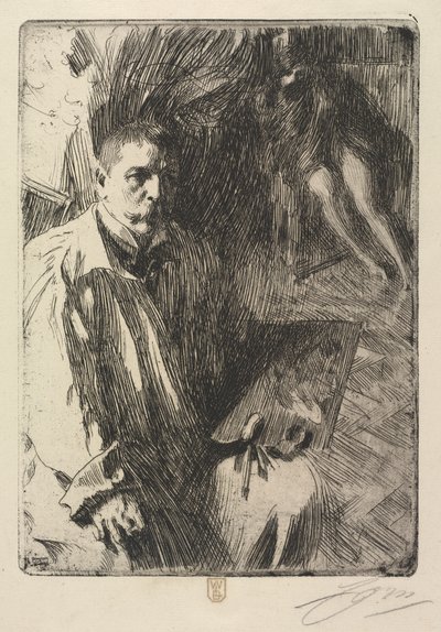 Retrato del Artista y su Modelo de Anders Leonard Zorn