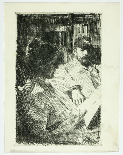 Leyendo (Sr. y Sra. Ch. Deering) de Anders Leonard Zorn