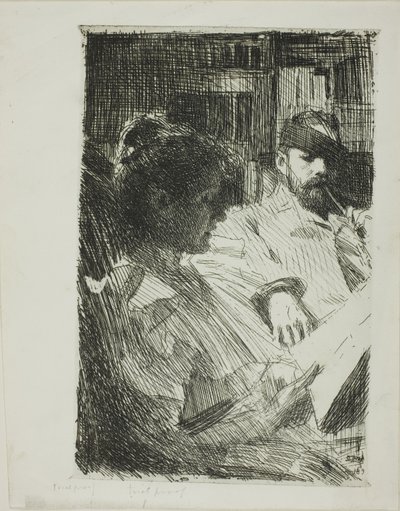 Leyendo (Sr. y Sra. Ch. Deering) de Anders Leonard Zorn