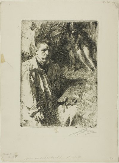 Autorretrato con modelo II de Anders Leonard Zorn