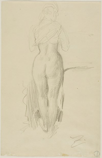 Figura femenina de pie vista desde atrás de Anders Zorn