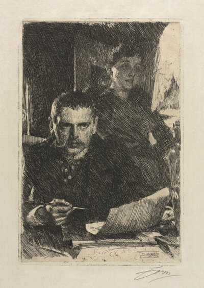 El artista y su esposa de Anders Leonard Zorn
