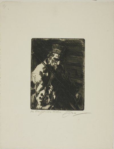 Violinista del pueblo de Anders Leonard Zorn