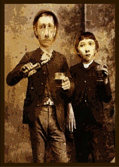 INMIGRANTS SEND A TOAST TO HOME, 2002 (Pintura digital) de Ando Gilardi