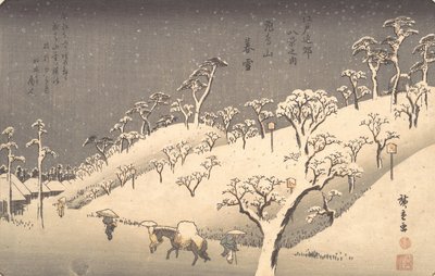Asukayama en nieve vespertina, ca. 1838 de Ando Hiroshige