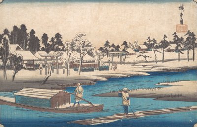 Clima despejado después de la nieve en Massaki de Ando Hiroshige