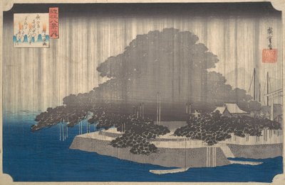 Lluvia Vespertina en el Pino Karasaki de Ando Hiroshige