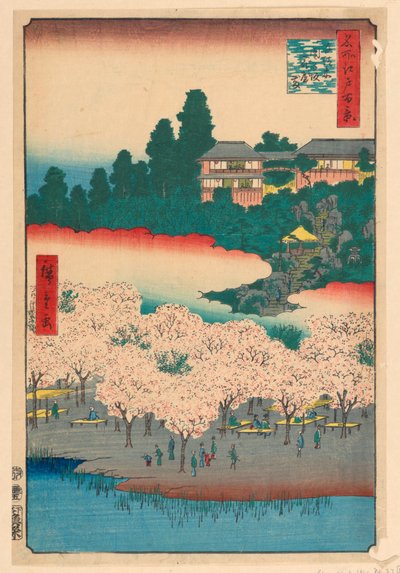 Pabellón de Flores, Colina Dango, Sendagi, de la Serie Cien Vistas Famosas de Edo de Ando Hiroshige