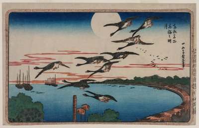 Luna llena sobre Takanawa, de la serie Lugares Famosos en la Capital del Este, c. 1831 de Ando Hiroshige