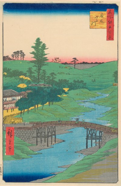 Río Furukawa, Hiroo, de la serie Cien vistas famosas de Edo de Ando Hiroshige