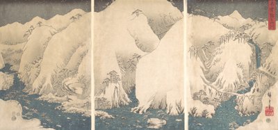 Desfiladero de Kiso en la nieve de Ando Hiroshige