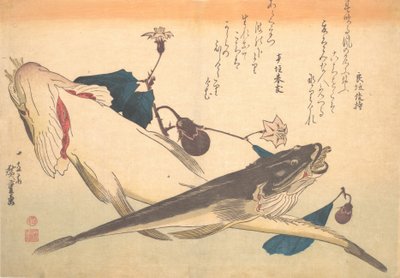Pez Kochi con berenjena, de la serie Uozukushi Cada variedad de pez, 1830s de Ando Hiroshige