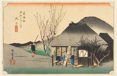 Casa de té Mariko, en Las cincuenta y tres estaciones del camino Tokaido de Ando Hiroshige