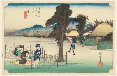 Minakuchi, en Las cincuenta y tres estaciones del camino Tokaido de Ando Hiroshige