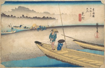 Mitsuke, Ferry de Tenryugawa, Estación No. 29 de Ando Hiroshige