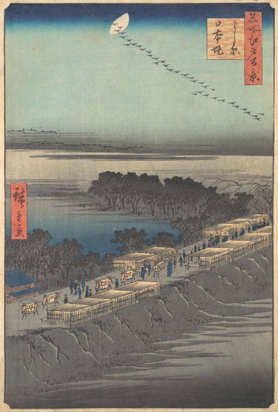 Nihon Embankment en Yoshiwara, de la serie Cien vistas famosas de Edo, 1857 de Ando Hiroshige