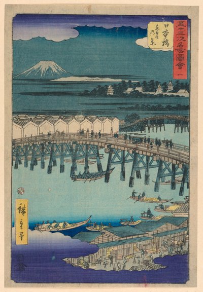 Nihonbashi de la serie 53 Estaciones de Tokaido de Ando Hiroshige