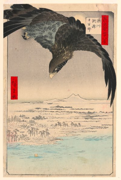 Llanura en Suzaki Fukagawa (Fukagaw Susaki, Juman-tsubo) de la serie Cien vistas de Edo de Ando Hiroshige