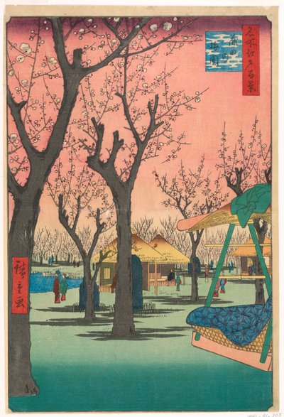 Jardín de Ciruelos, Kamata (Kamata no Umezono) de la serie Cien vistas de Edo de Ando Hiroshige