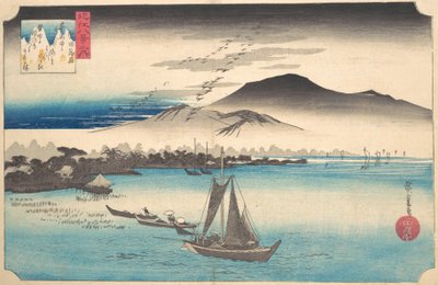 Gansos que regresan en Katada, ca. 1832 de Ando Hiroshige
