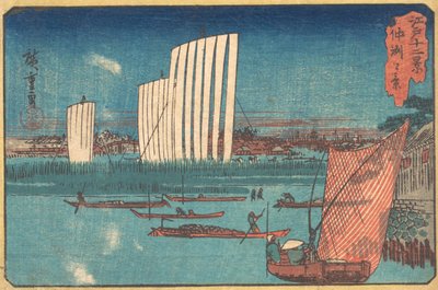 Barcos de vela, de la serie Doce vistas de Edo, siglo XIX de Ando Hiroshige
