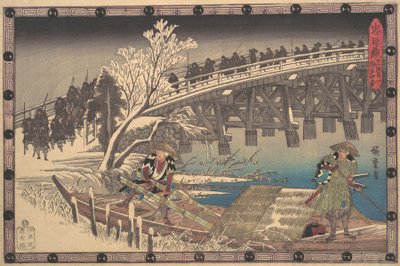 Escena I en Acto XI de Chushingura, ca. 1835 de Ando Hiroshige