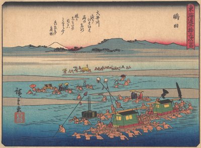 Shimada, de la serie Las cincuenta y tres estaciones del Camino Tokaido, principios del siglo XX de Ando Hiroshige