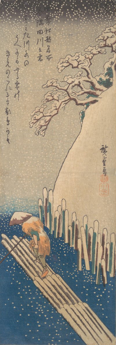 Nieve en el Río Sumida de Ando Hiroshige