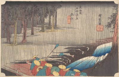 Lluvia de Primavera en Tsuchiyama, de la serie Cincuenta y Tres Estaciones del Tokaido, 1834-35 de Ando Hiroshige