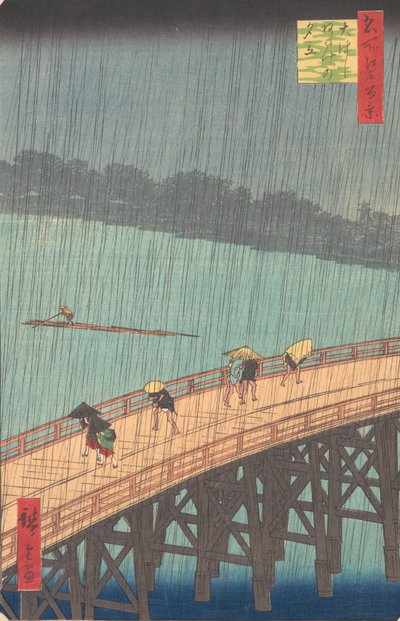 Lluvia repentina sobre el puente Shin-Ohashi y Atake, de la serie de Ando Hiroshige