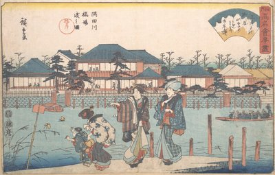 Sumidagawa Hashiba Watashi Zu Yanagiya, ca. 1835-42 de Ando Hiroshige