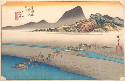 La orilla lejana del río Oi en Kanaya, 1834 de Ando Hiroshige