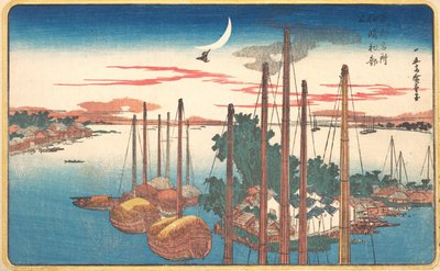 La primera canción del cuco del año en Tsukudajima de Ando Hiroshige
