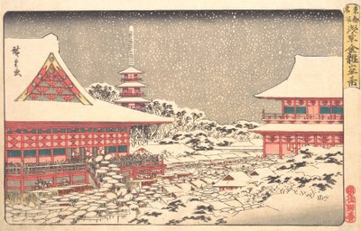 Feria de fin de año en el templo Kinryuzan de Ando Hiroshige