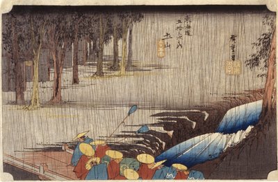 (Figuras en un puente bajo la lluvia) de Ando or Utagawa Hiroshige