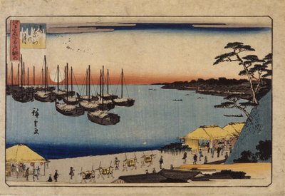 (Veleros en el puerto) de Ando or Utagawa Hiroshige