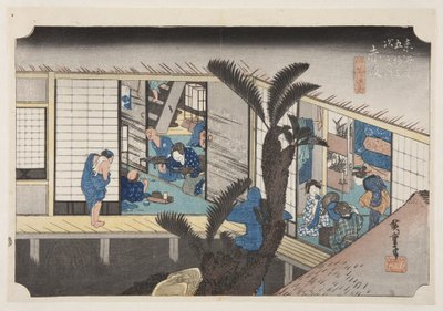 Akasaka: Posada con sirvientas de Ando or Utagawa Hiroshige