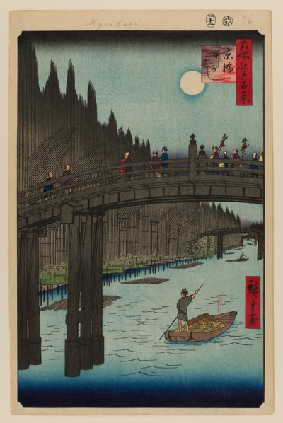 Patios de bambú, Puente Kyobashi de Ando or Utagawa Hiroshige