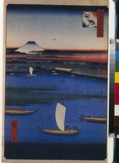 Cien vistas famosas de Edo: Mitsumata Wakarenofuchi de Ando or Utagawa Hiroshige