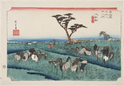 Chiryū: Feria de caballos de principios de verano de Ando or Utagawa Hiroshige