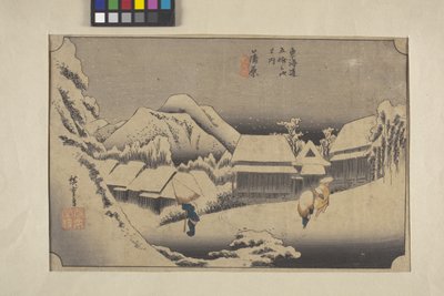 Nieve vespertina en Kambora de Ando or Utagawa Hiroshige