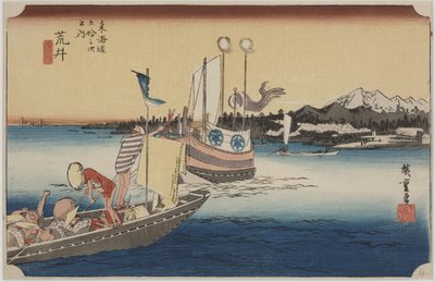Barcos de Ferry de Ando or Utagawa Hiroshige