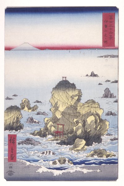 Bahía de Futami en Ise (Ise Futamigaura) (xilografía en color) de Ando or Utagawa Hiroshige