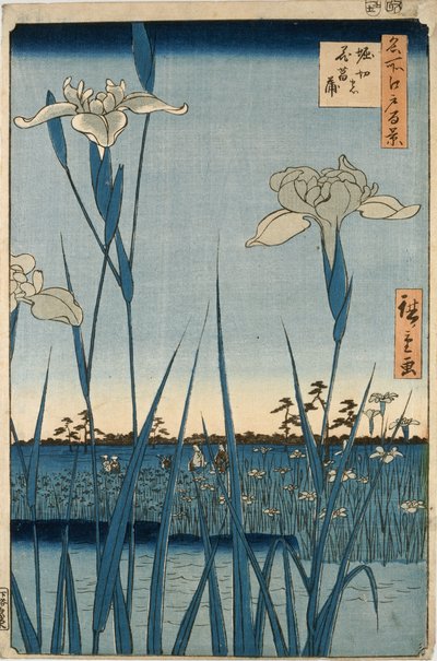 Jardín de lirios Horikiri de Ando or Utagawa Hiroshige