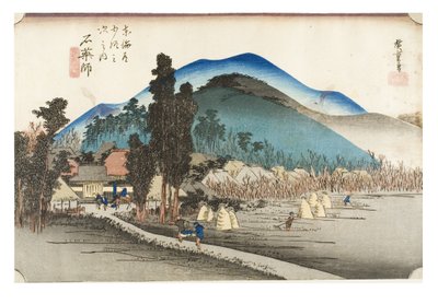 Ishiyakushi: Templo Ishiyakushi de la serie Las Cincuenta y Tres Estaciones del Tokaido, c.1831-1834 (xilografía sobre papel) de Ando or Utagawa Hiroshige